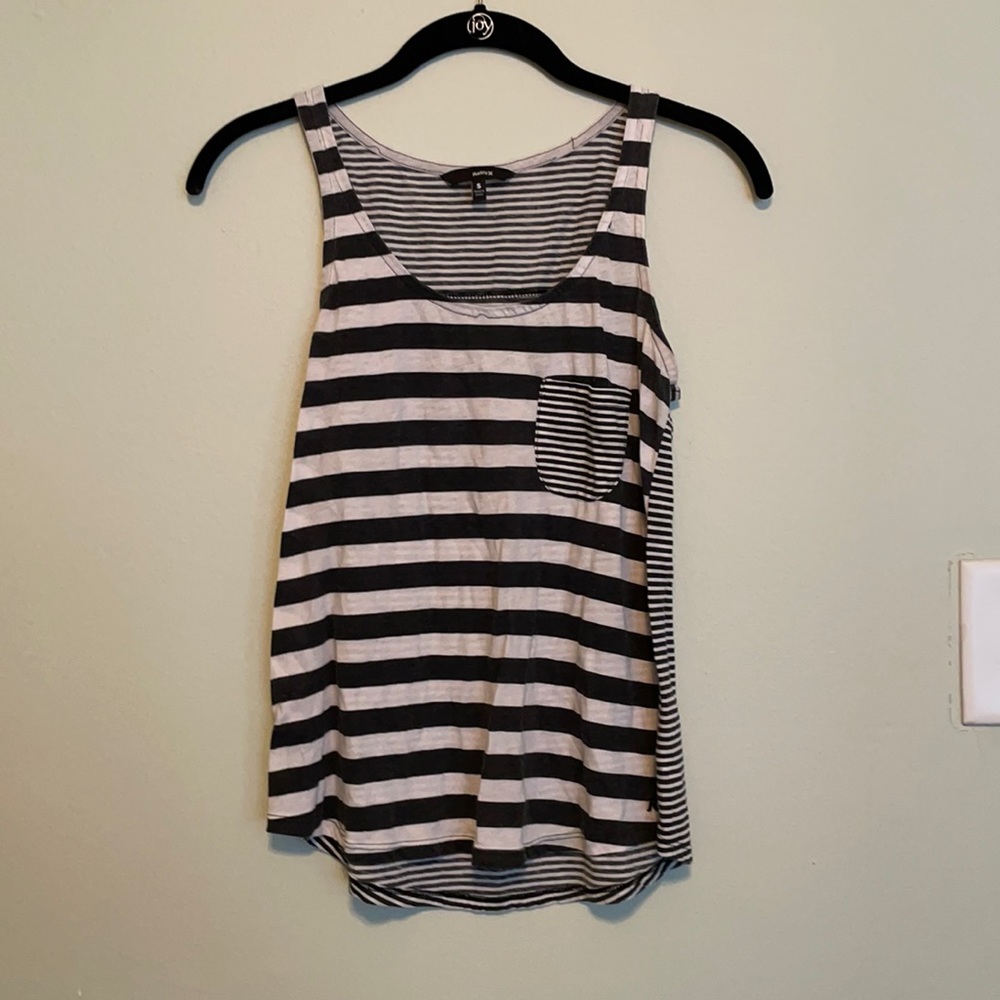 Black and white striped tank